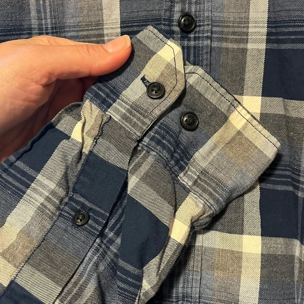 Banana Republic Navy and White Plaid Shirt